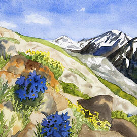Watercolor - Climbing Mount Elbert by Cascade Colors