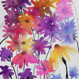 Watercolor - Colorful Garden Blooms by Cascade Colors