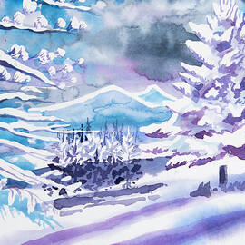 Watercolor - Winter in the Foothills by Cascade Colors