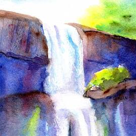 Waterfall Sunny Day by Carlin Blahnik CarlinArtWatercolor