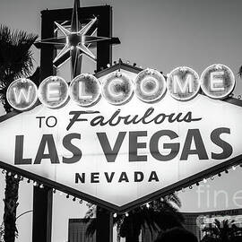 Welcome to Las Vegas Sign Black and White Photo by Paul Velgos