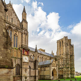 Wells Cathedral and Ornate Clock by Shirley Mitchell