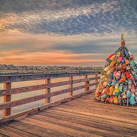 Wells Harbor Lobster Buoy Tree by Penny Polakoff