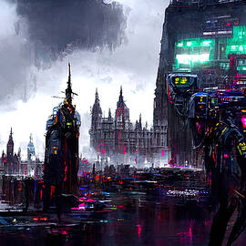 Westminster Cyberpunk, 01 by AM FineArtPrints