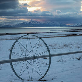 Wheel Line and Lenticular Cloud - Honey Lake Valley - Lassen County California by Mike Lee
