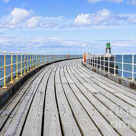 Whitby Pier Wooden Boardwalk, Whitby, North Yorkshire, England, UK by Neale And Judith Clark