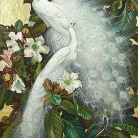 White peacocks and Beaumontia by Jessie Arms Botke by Jessie Arms Botke