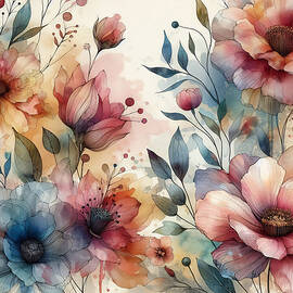 Wild Watercolor Flowers by Alison Frank