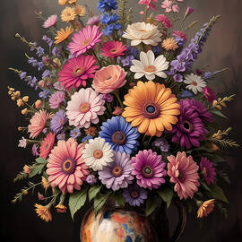 Wildflower Oil Painting by Nature Oil Painting