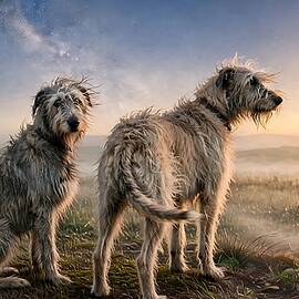 Windswept Wolfhounds Sunrise by David Manlove