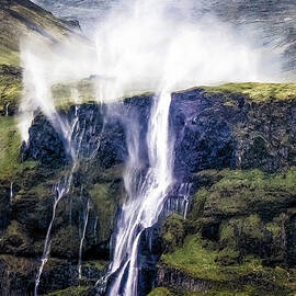 Windy Falls Portrait by DEE POTTER