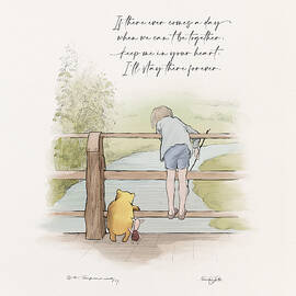 Winnie The Pooh Christopher Robin and Piglet by Julia The Pooh