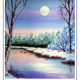 Winter Moon - Seasons Greetings by Sarah Irland