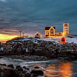 Winter Morning, Nubble Light by Jeff Sinon