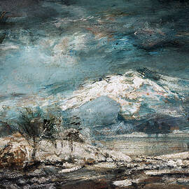 Winter mountain landscape by Mednyanszky Laszlo - Hungarian painters by Mednyanszky Laszlo
