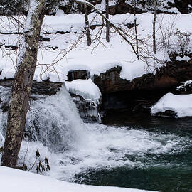 winter waterfall at glade creek 02 by Flees Photos
