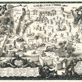 Witty vintage pictoral map - The Financial News - Map of the London Stock Exchange 1933 by Rex Whistler