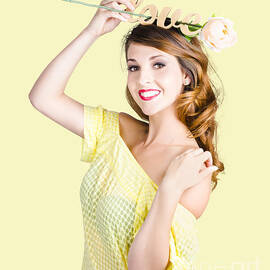 Woman holding message of love by Jorgo Photography