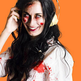 Woman listening to death metal by Jorgo Photography