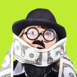 Woman rolling rich with US money by Jorgo Photography