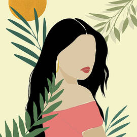 Women illustrations ,Minimalist wall art , Digital prints women fashion Tropical wall art  by Raj