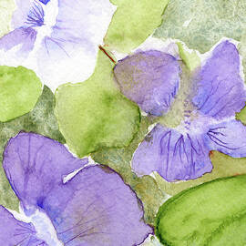 Wood Violet, February Birth Flower by Elizabeth Reich