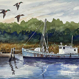 Workboat on Jones Creek by Raymond Edmonds
