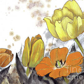 Yellow And Orange Tulips by Wang Zhenhua