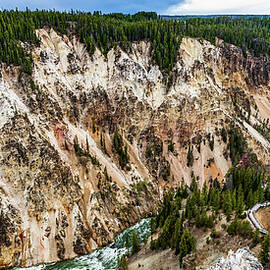 Yellowstone Falls Distance by Tommy Farnsworth