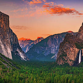 Yosemite Valley Orange Sunset - California by Abbie Matthews