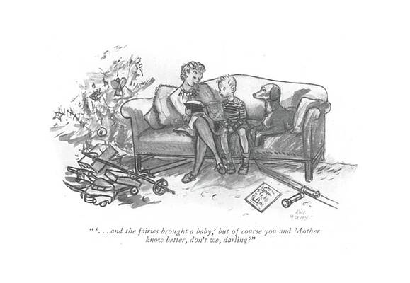 Fairy Tale Drawing - ' . . . And The Fairies Brought A Baby by Alice Harvey