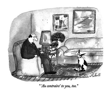 Man and Cat Conversation Wall Art