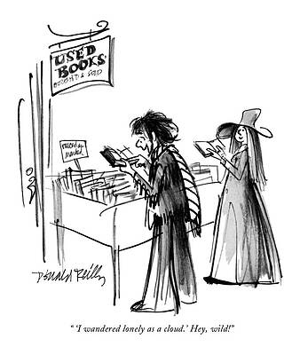 Lonely Wall Art featuring the drawing 'i Wandered Lonely As A Cloud.' Hey by Donald Reilly