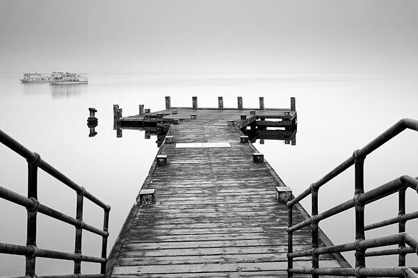 Minimalist Wall Art featuring the photograph Tarbet Pier Loch Lomond by Grant Glendinning