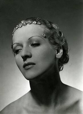 Elegant Portrait with Rhinestone Headpiece Photograph