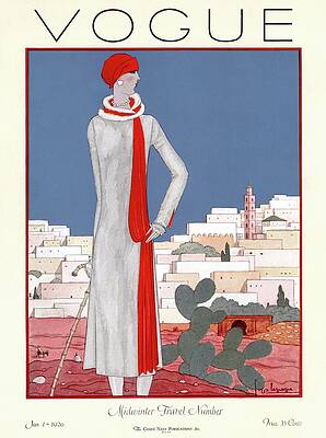 Desert Photograph - A Vintage Vogue Magazine Cover Of A Wealthy Woman #1 by Georges Lepape