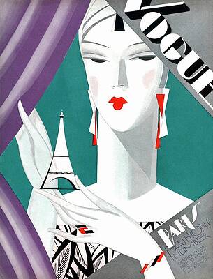 Elegant Fashion Illustration Vogue Cover Wall Art