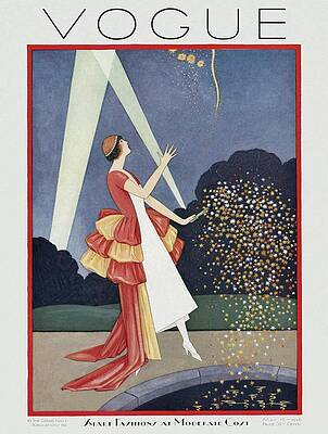 Star Wall Art featuring the photograph A Vintage Vogue Magazine Cover Of A Woman #1 by George Wolfe Plank