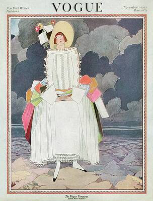 Wall Art featuring the photograph A Vogue Cover Of A Woman Wearing A Ribboned Dress #1 by George Wolfe Plank