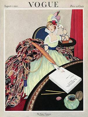 Elegant Woman with Quill Pen Wall Art