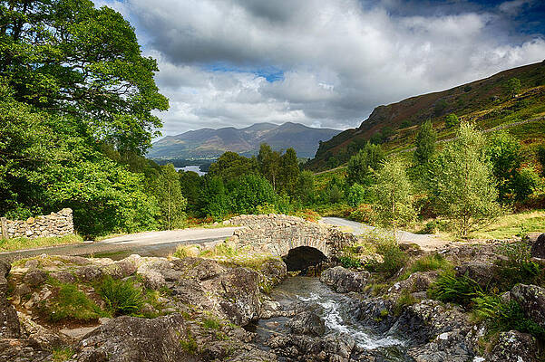 Beautiful Photograph - Ashness Bridge Over Small Stream In Lake District #1 by Steven Heap