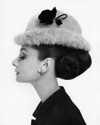 Elegant Woman in Profile with Hat Photograph