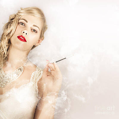 Wall Art featuring the photograph Beautiful Female Model Actress In Luxury Fashion by Jorgo Photography