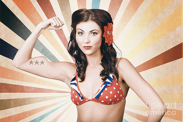 Wall Art featuring the digital art Power Of Pinup by Jorgo Photography