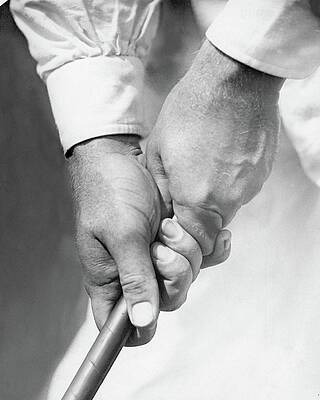 Close-Up of Hands Gripping a Club Wall Art
