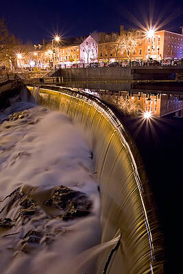 Reflection Wall Art featuring the photograph Cocheco River Falls Dover NH #1 by Jeff Sinon