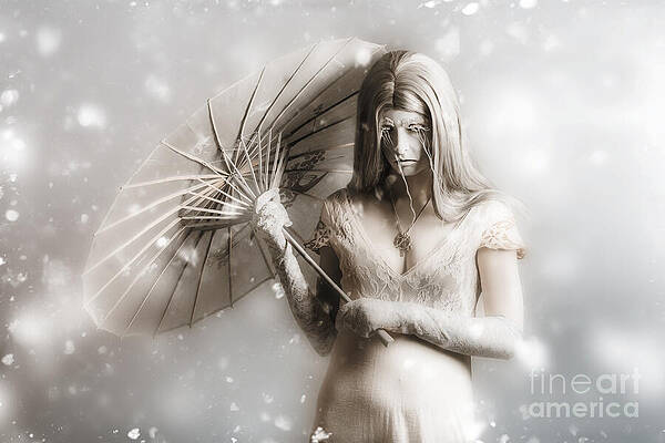 Wall Art featuring the digital art Dark Vampire In A Forsaken Winter Wonderland by Jorgo Photography