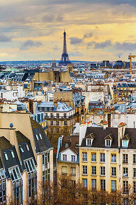 Eiffel Tower Amidst Paris Rooftops Wall Art