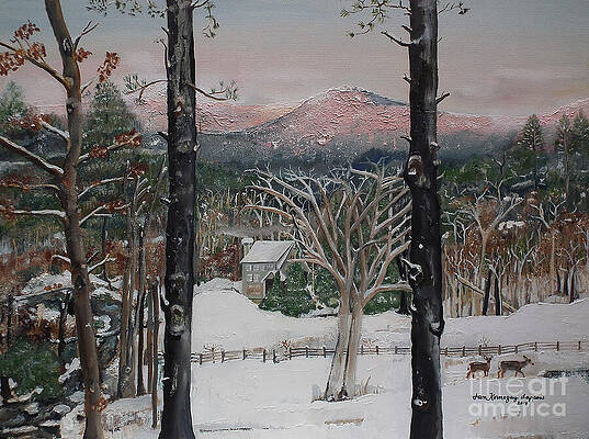 Painting - Ellijay - Pink Knob Mountain - Signed by Jan Dappen