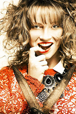 Wall Art featuring the photograph Fifties Makeup And Hairstyle Fashion Model by Jorgo Photography